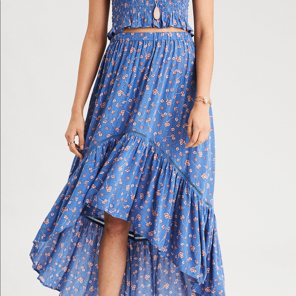 AE HI LOW MAXI SKIRT & CROPPED TOP